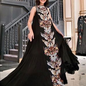Black embroidered Samant dress size 20.